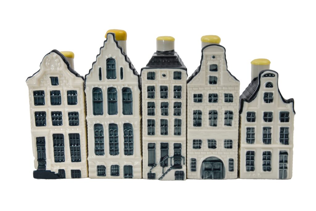 Den,Helder,,Netherlands.,December,2022.,Ceramic,Houses,With,Dutch,Gables,